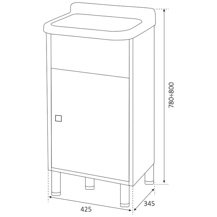 Mini Lavatoio Negrari per interno/esterno 5003PKC vasca in PP 42x34 h 78 cm