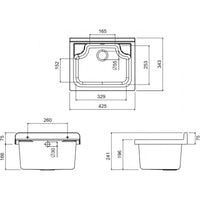 Mini Lavatoio Negrari per interno/esterno 5003PKC vasca in PP 42x34 h 78 cm