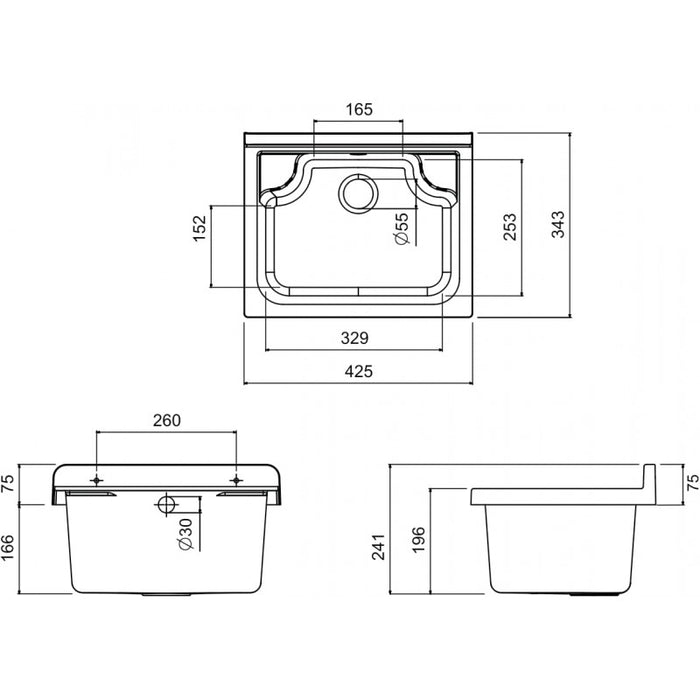 Mini Lavatoio Negrari per interno/esterno 5003PKC vasca in PP 42x34 h 78 cm