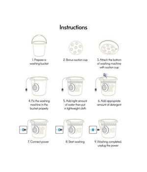 Mini Lavatrice Ad Ultrasuoni Portatile Usb Lavaggio Con Turbine Da Viaggio Barca         