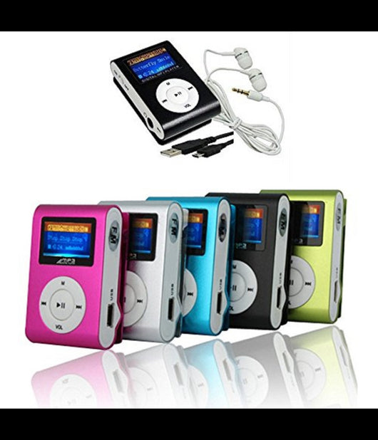 Mini Lettore Mp3 Player Clip Usb Con Display Lcd Supporta 32gb Micro Sd Fm Radio         