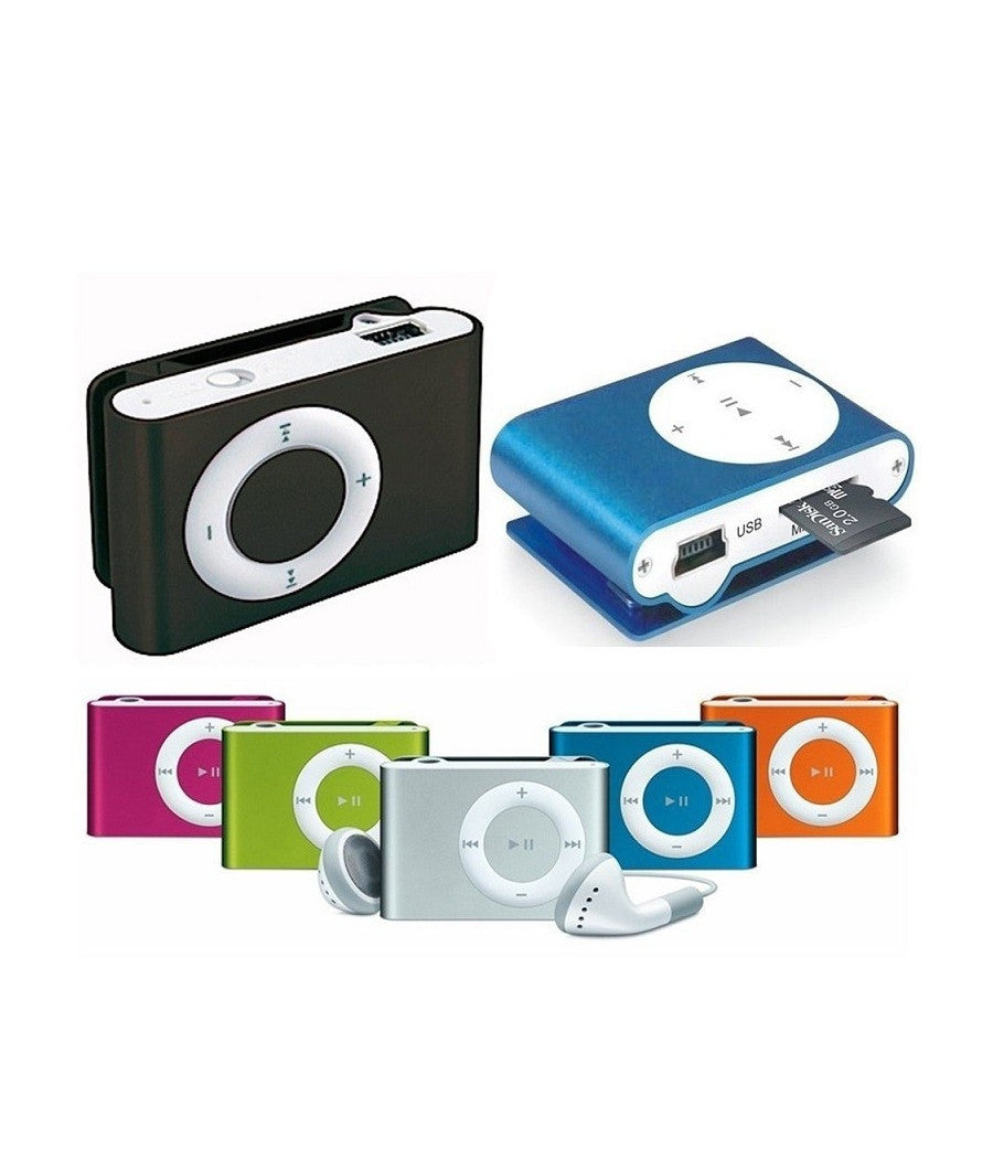 Mini Lettore Mp3 Player Clip Usb Supporta 32gb Micro Sd Fm Radio Batteria Litio         