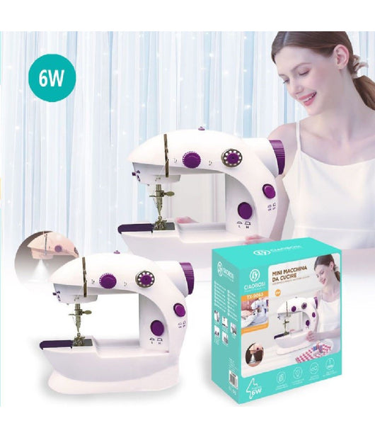 Mini Macchina Da Cucire Portatile Cucito 6 Watt Tx-9063 Elettrica Con 2 Velocità          