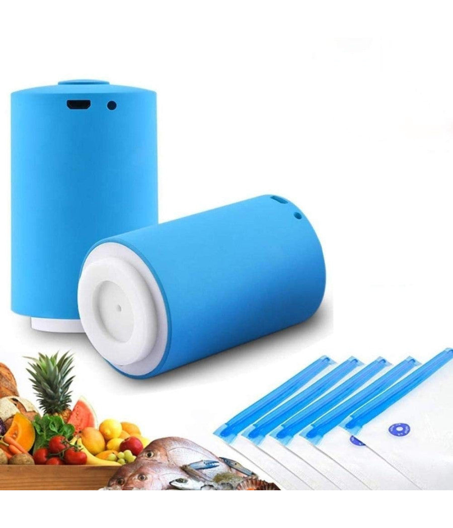 Mini Macchina Sigillatrice Per Sottovuoto Chiudi Buste Alimenti Cibi + Sacchetti         