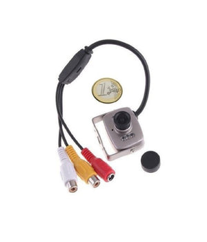 Mini Micro Telecamera Camera A Colori 6 Led Ir Rca Audio Video Microfono Staffa         