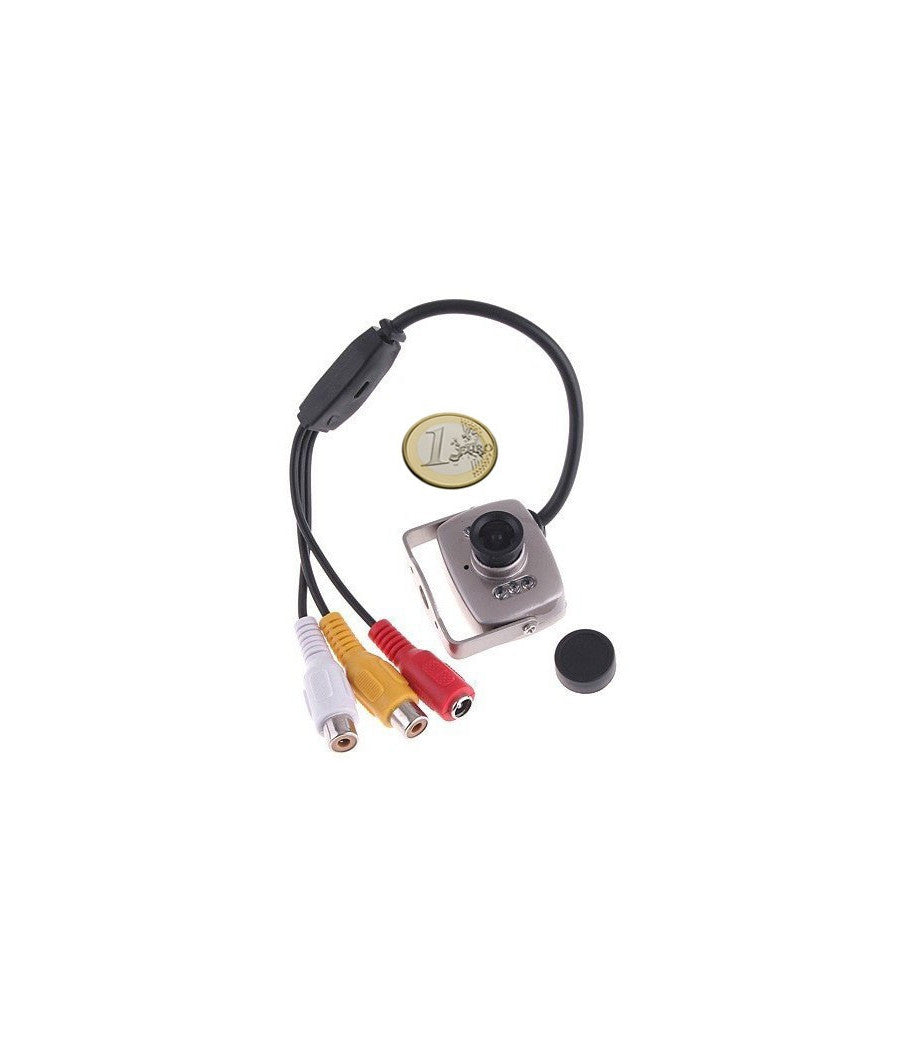 Mini Micro Telecamera Camera A Colori 6 Led Ir Rca Audio Video Microfono Staffa         