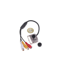 Mini Micro Telecamera Camera A Colori 6 Led Ir Rca Audio Video Microfono Staffa         