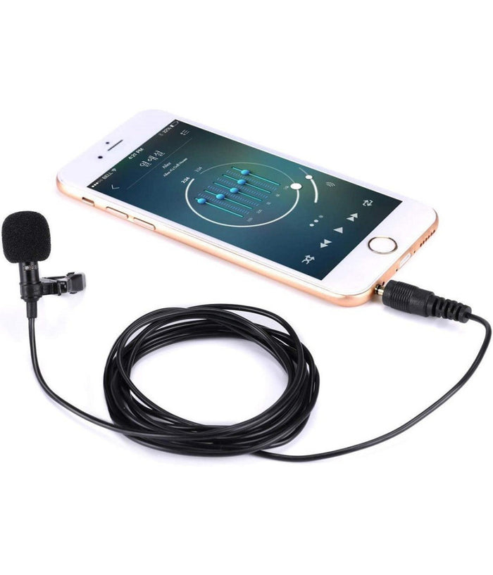 Mini Microfono Clip A Condensatore Omnidirezionale 3.5mm Adattatore Smartphone         