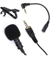 Mini Microfono Clip A Condensatore Omnidirezionale 3.5mm Adattatore Smartphone         