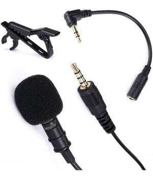 Mini Microfono Clip A Condensatore Omnidirezionale 3.5mm Adattatore Smartphone         