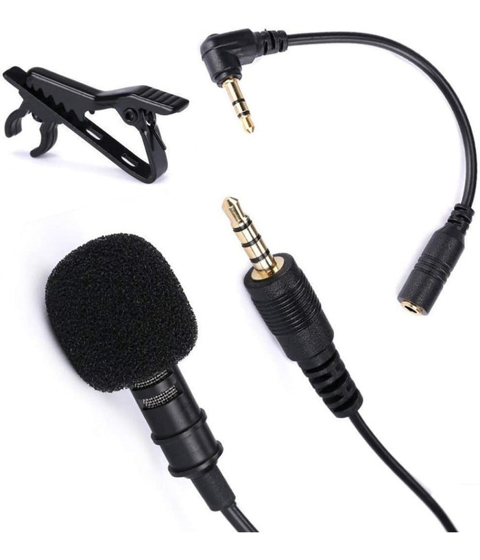 Mini Microfono Clip A Condensatore Omnidirezionale 3.5mm Adattatore Smartphone         
