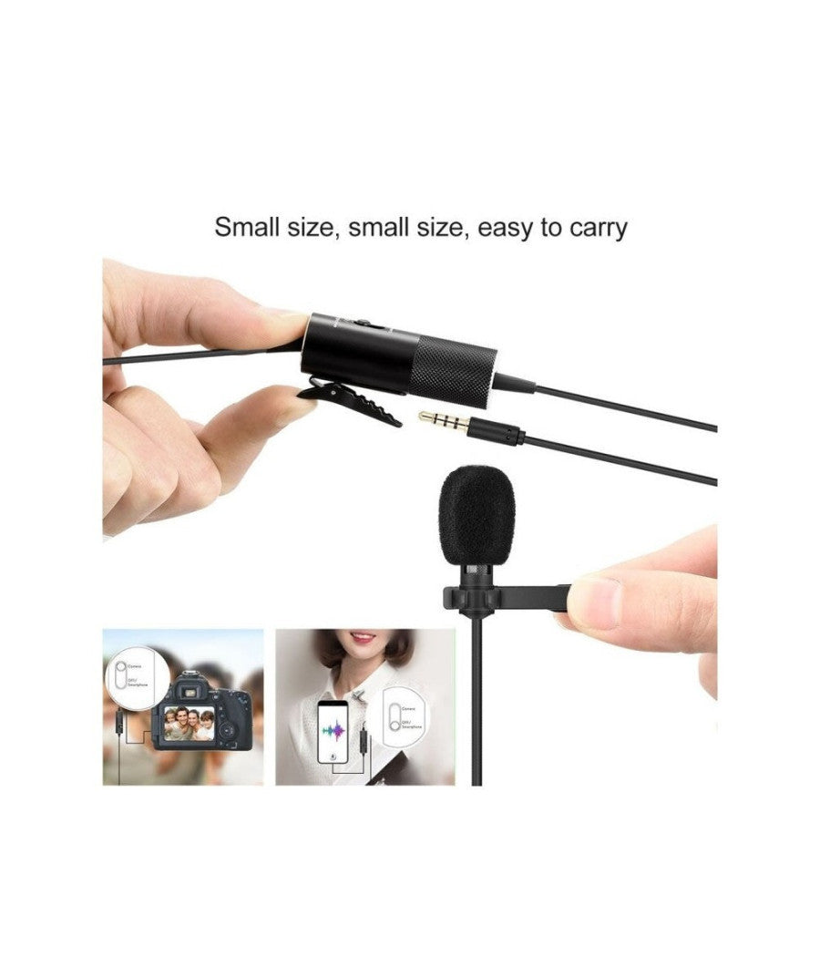 Mini Microfono Lavalier Omnidirezionale 360° Per Smartphone Fotocamera Q-955s         