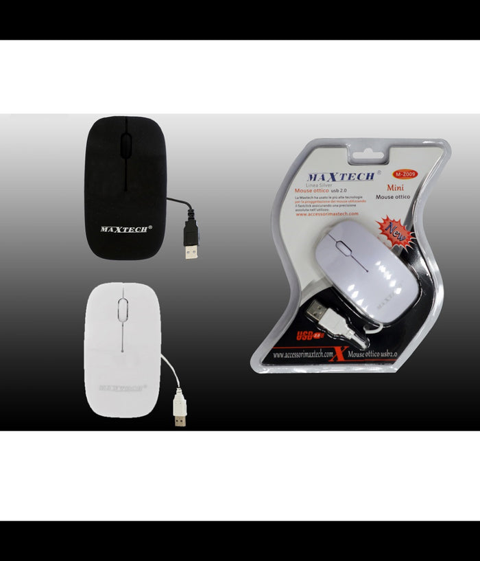 Mini Mouse Ottico Usb 2.0 Con Filo Per Computer Notebook Pc Portatile Maxtech M-z009         