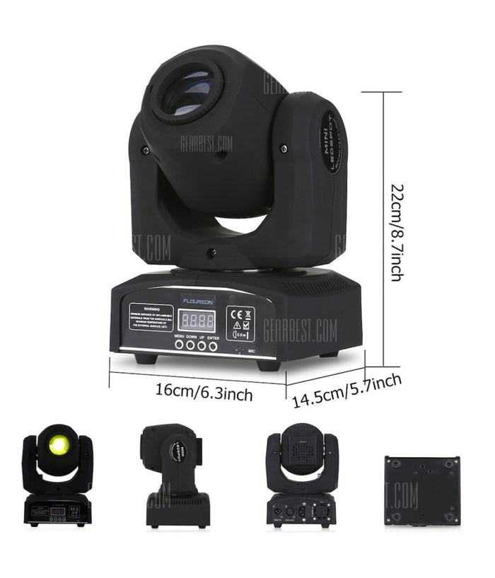 Mini Moving Head Led Spot 30w Cree Gobos Dmx Sound Dj Effetti Luce Disco Party         
