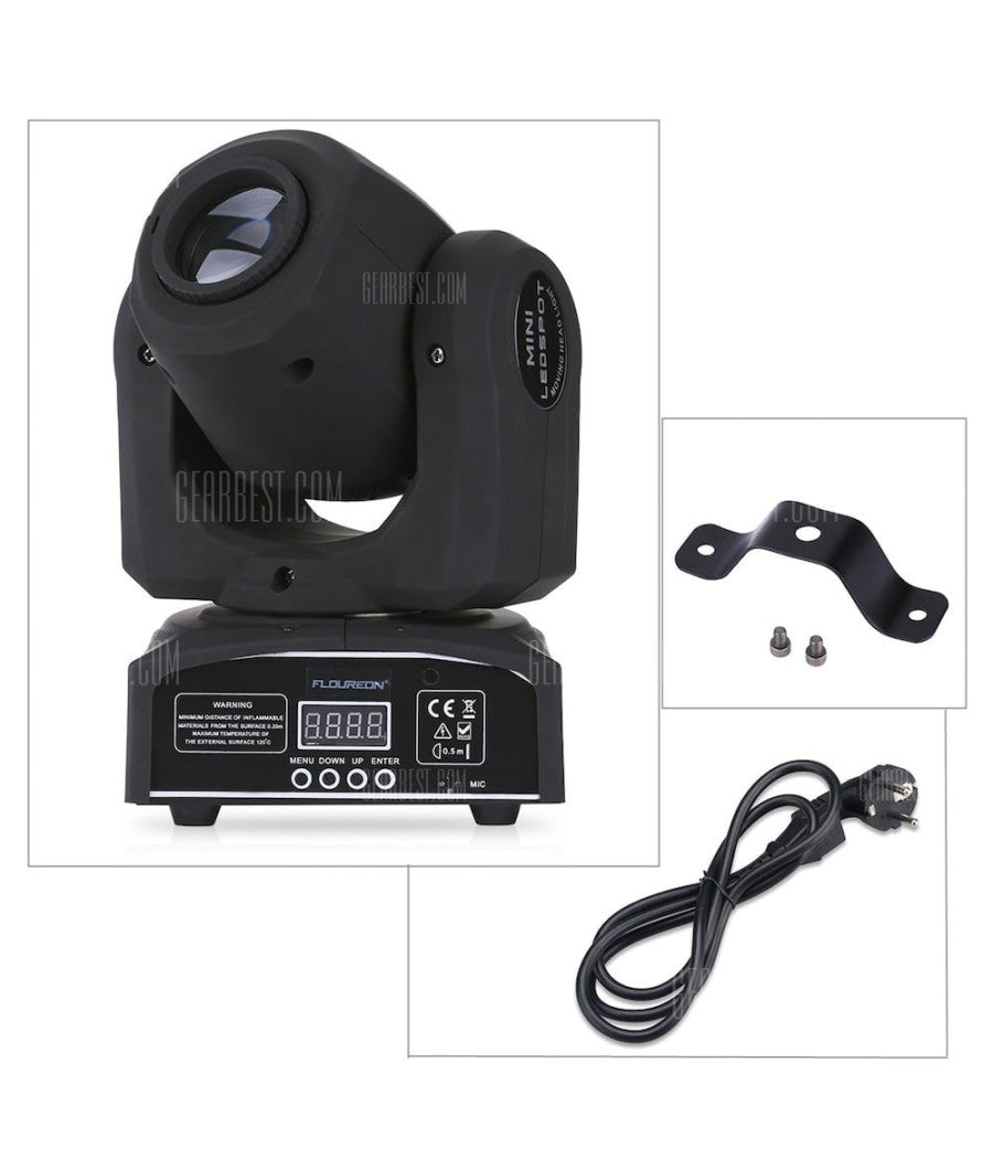 Mini Moving Head Led Spot 30w Cree Gobos Dmx Sound Dj Effetti Luce Disco Party         