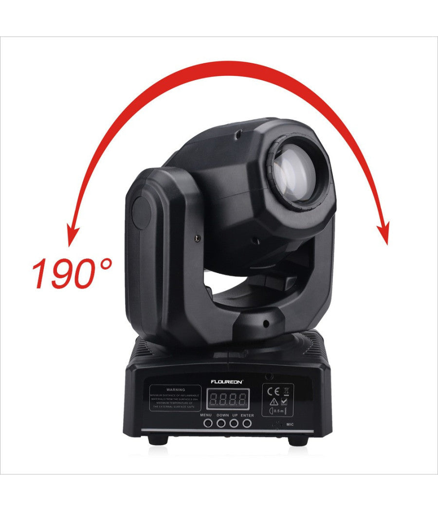 Mini Moving Head Led Spot 30w Cree Gobos Dmx Sound Dj Effetti Luce Disco Party         