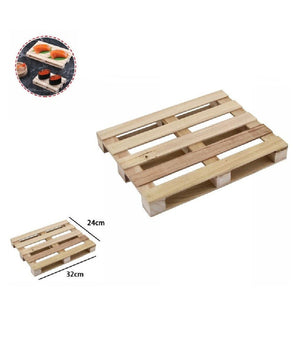 Mini Pallet Di Legno Bancale Vassoio Piatto Buffet Finger Food 32 X 24 Cm 74035a         