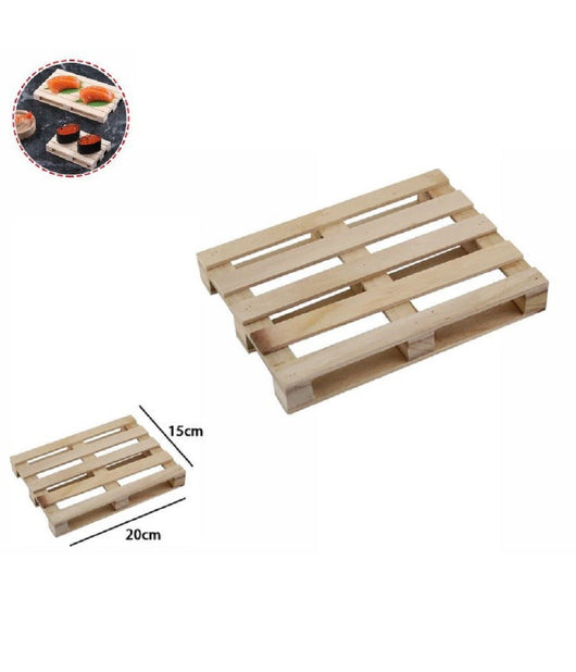 Mini Pallet Di Legno Bancale Vassoio Piatto Sottobicchiere Buffet 20x15cm 74033a         