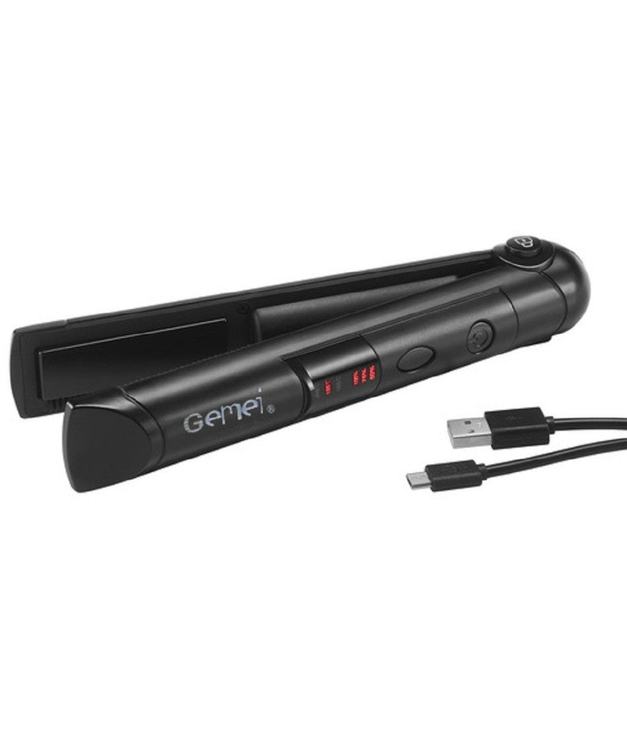 Mini Piastra In Ceramica Capelli Lisci Ricaricabile Da Viaggio Borsa 205°c Gm-2975         