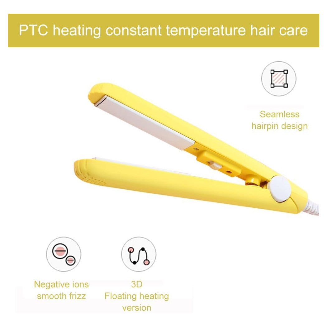 Trade Shop - Mini Piastra Per Capelli 2 In 1 Portatile In Ceramica Tormalina Per Casa Salone         