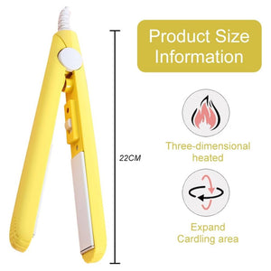 Trade Shop - Mini Piastra Per Capelli 2 In 1 Portatile In Ceramica Tormalina Per Casa Salone         