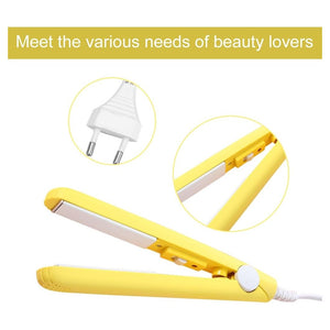 Trade Shop - Mini Piastra Per Capelli 2 In 1 Portatile In Ceramica Tormalina Per Casa Salone         