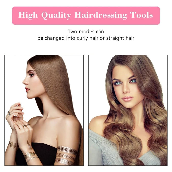 Trade Shop - Mini Piastra Per Capelli 2 In 1 Portatile In Ceramica Tormalina Per Casa Salone         