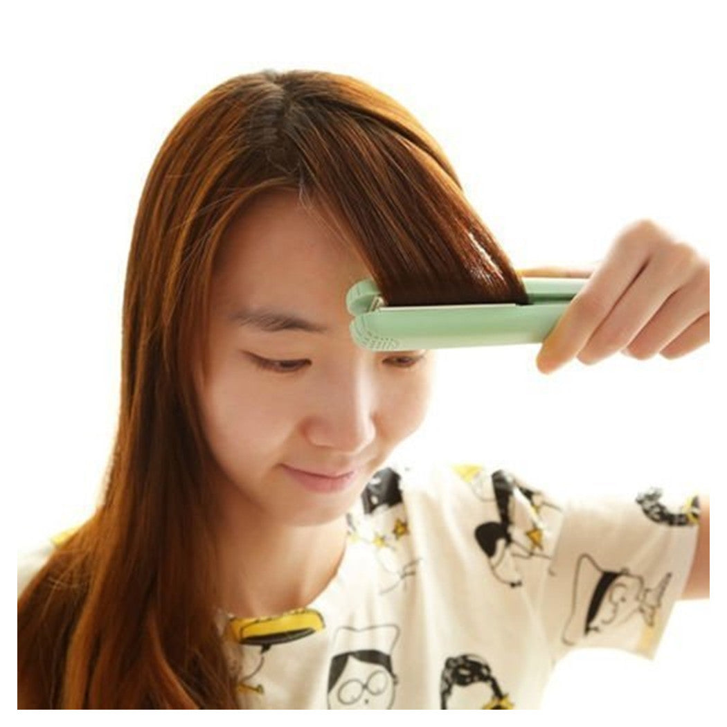 Trade Shop - Mini Piastra Per Capelli Portatile Professionale Con Contenitore Plastica Per Donne Ragazze -