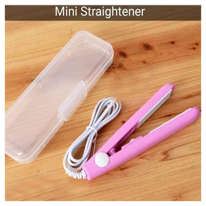 Trade Shop - Mini Piastra Per Capelli Portatile Professionale Con Contenitore Plastica Per Donne Ragazze -