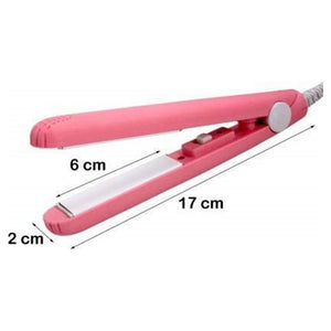 Trade Shop - Mini Piastra Per Capelli Portatile Professionale Con Contenitore Plastica Per Donne Ragazze -