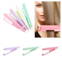 Trade Shop - Mini Piastra Per Capelli Portatile Professionale Con Contenitore Plastica Per Donne Ragazze -