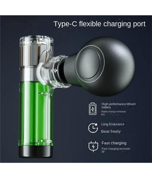 Mini Pistola Massaggio Schiena Spalla Pancia Coscia Viso Ricarica Usb 4 Velocità          