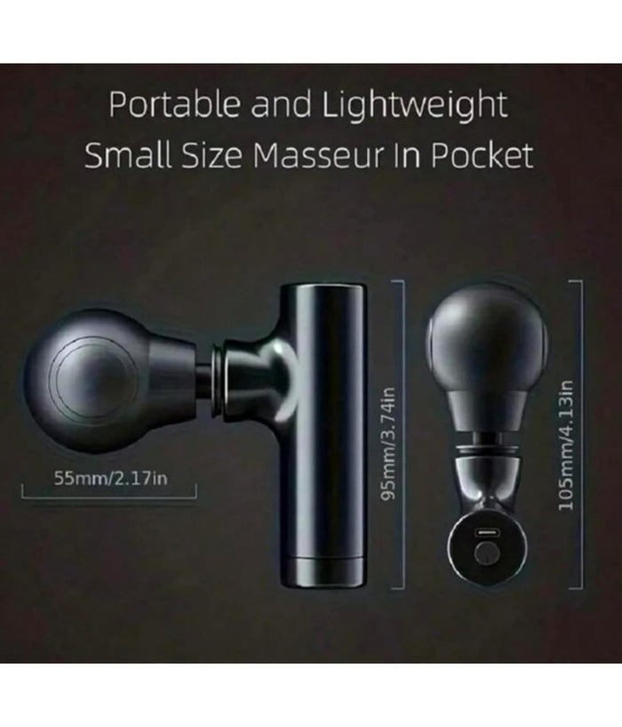 Mini Pistola Massaggio Schiena Spalla Pancia Coscia Viso Ricarica Usb 4 Velocità          