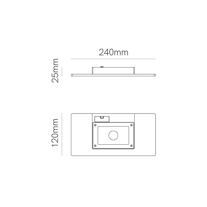 Mini Pla Corten - Applique a led da muro 20W CCT Switch 2700K/3200K/4000K in alluminio, Luce murale verso l'alto - Beneito & Faure
