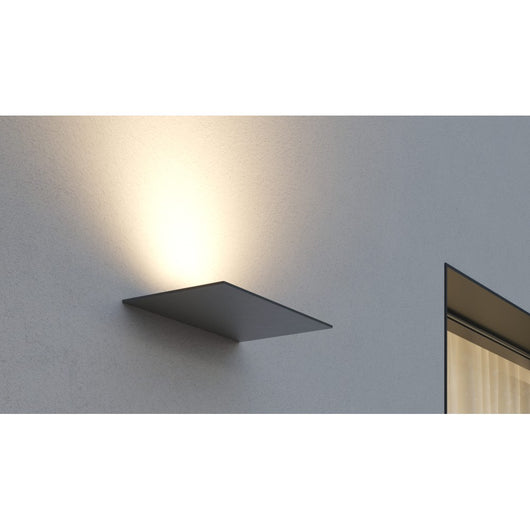 Pla XL Nera - Applique a led da muro 35W CCT Switch 2700K/3200K/4000K in alluminio, Luce murale verso l'alto - Beneito & Faure