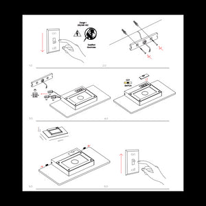 Pla XL Nera - Applique a led da muro 35W CCT Switch 2700K/3200K/4000K in alluminio, Luce murale verso l'alto - Beneito & Faure