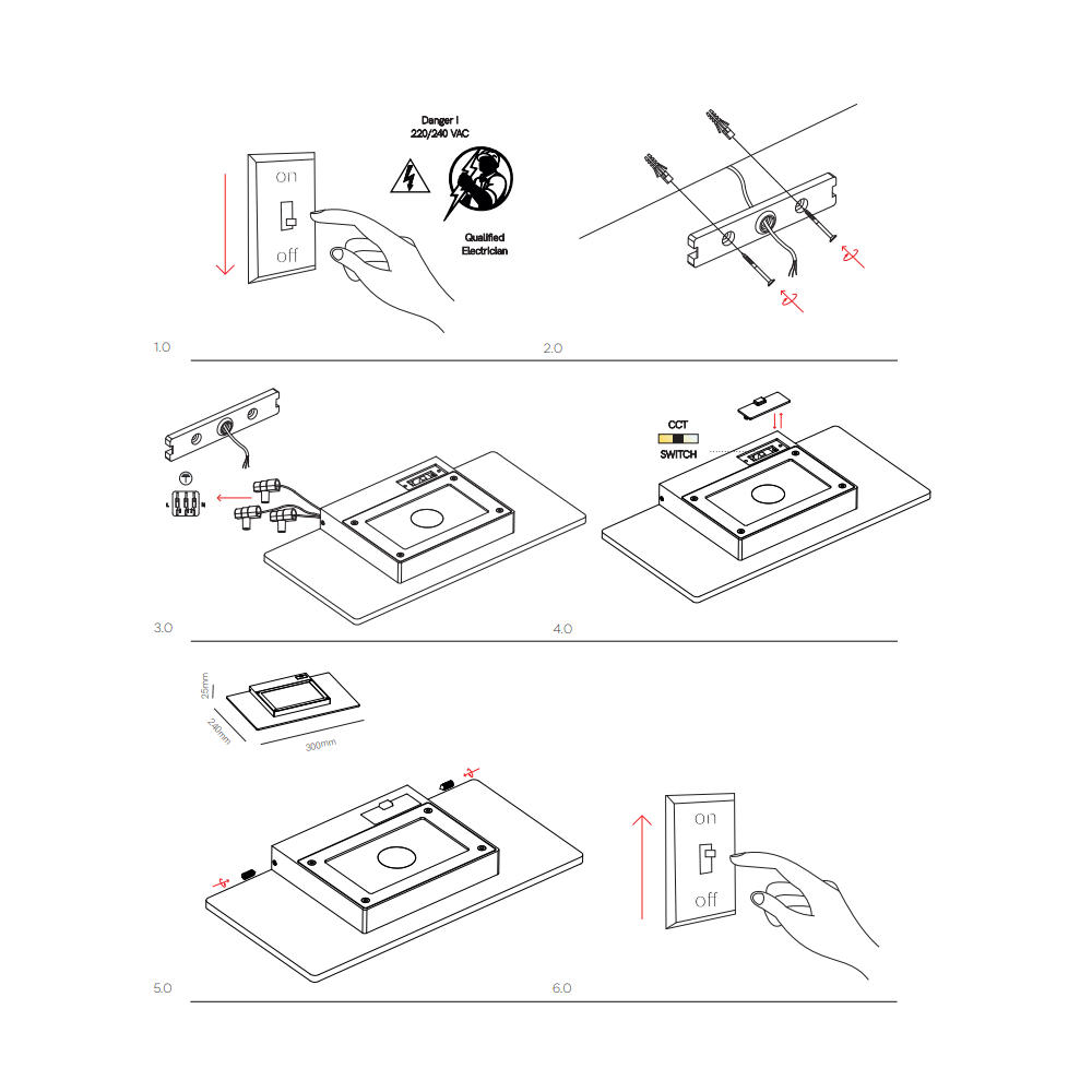 Pla XL Corten - Applique a led da muro 35W CCT Switch 2700K/3200K/4000K in alluminio, Luce murale verso l'alto - Beneito & Faure