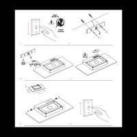 Pla XL Bianca - Applique a led da muro 35W CCT Switch 2700K/3200K/4000K in alluminio, Luce murale verso l'alto - Beneito & Faure