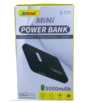 Mini Power Bank 5000mah Q-t71 Caricatore Ricarica Rapida Portatile 2 Porte Usb         