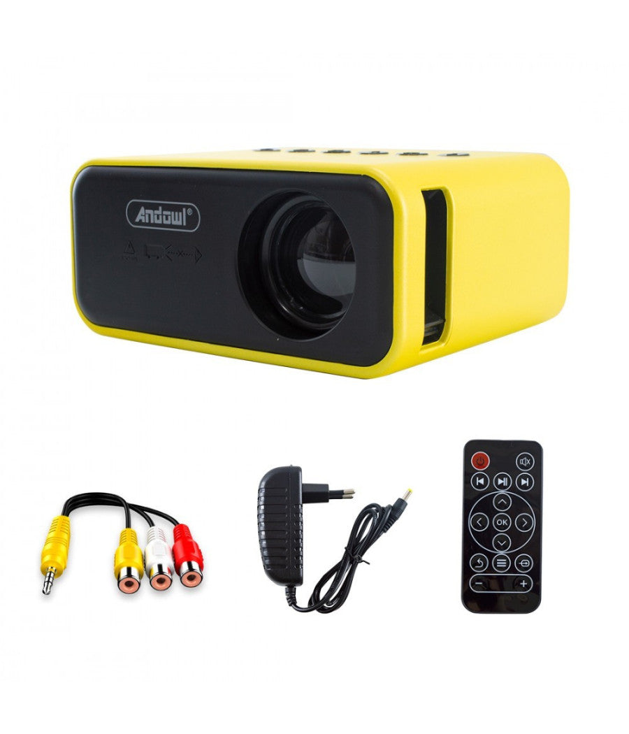 Proiettore Portatile Mini Ultra Hd Con Telecomando Compatibile Con Android E Ios         