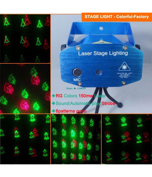 Mini Proiettore Luce Luci Per Natale Natalizio Mini Dj Verde Rosso Illuminazione         