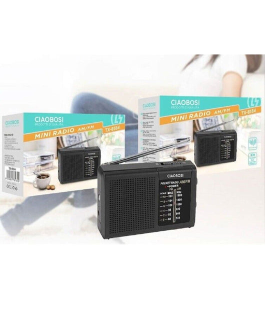 Mini Radio Fm Portatile Tascabile Bande Am Fm Ricevitore Audio Musica Tx-8184         