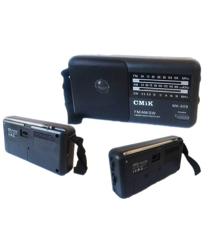 Mini Radio Portatile Radiolina Fm Vintage Lettore Mp3 Usb Microsd Cmik Mk-609         