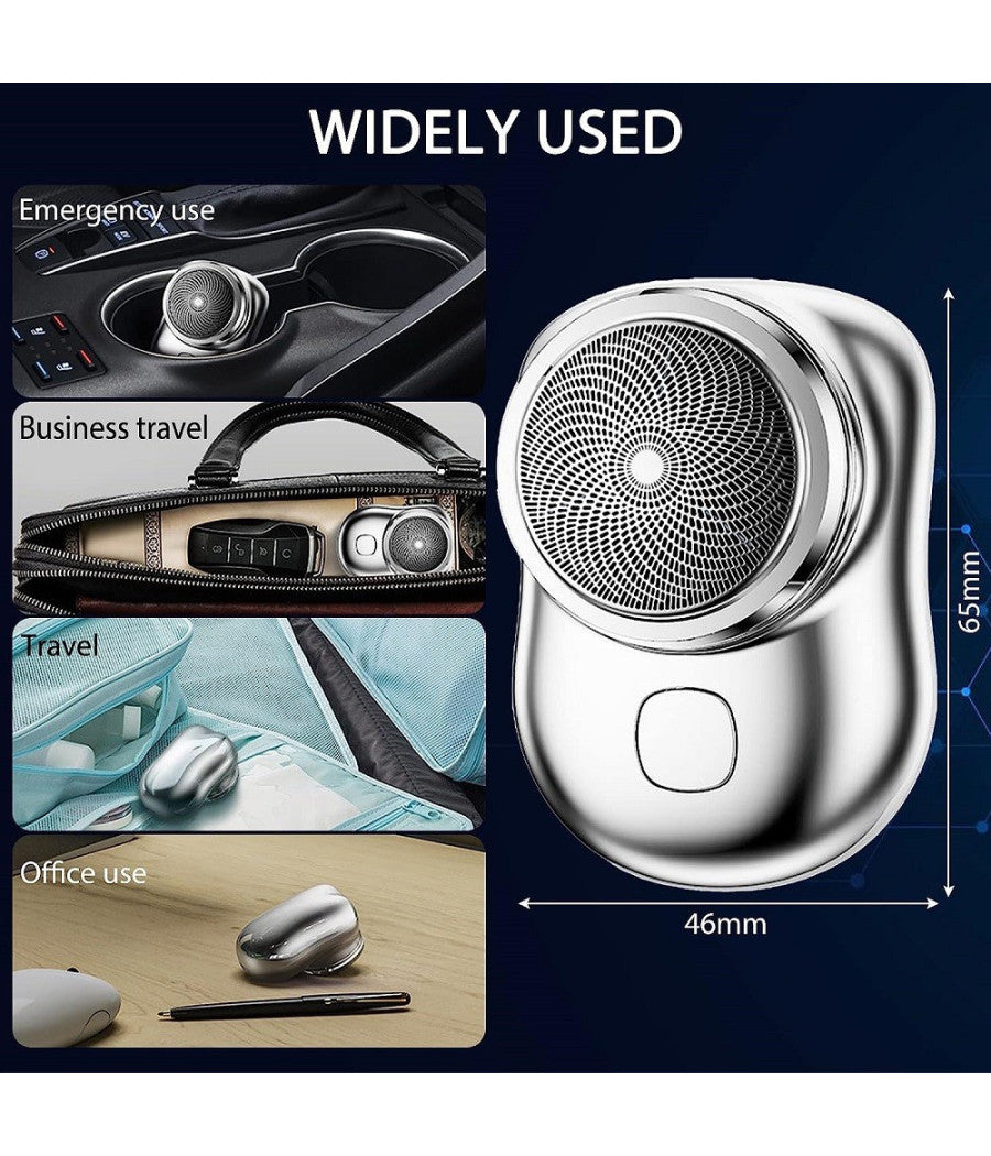 Mini Rasoio Elettrico Portatile Tascabile Uomo Usb Ricaricabile Viaggi Auto Casa         