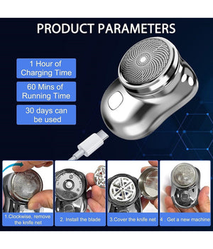 Mini Rasoio Elettrico Portatile Tascabile Uomo Usb Ricaricabile Viaggi Auto Casa         