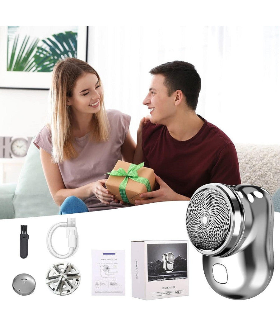 Mini Rasoio Elettrico Portatile Tascabile Uomo Usb Ricaricabile Viaggi Auto Casa         