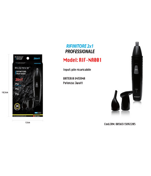 Mini Rasoio Elettrico Uomo Barba Peli Naso Ricaricabile 3in1 Viaggio 3w Rif-na001         