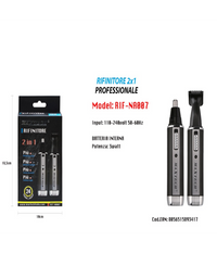 Mini Rasoio Ricaricabile 2in1 Rifinitore Peli Naso Barba Portatile 3w Rif-na007         