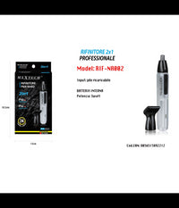 Mini Rasoio Uomo Barba Naso Basette Peli Con Ricambio 3w Ricaricabile Rif-na002         
