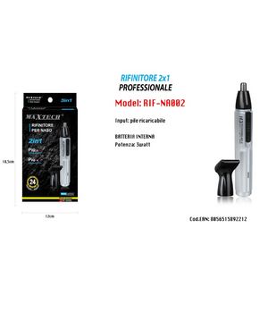 Mini Rasoio Uomo Barba Naso Basette Peli Con Ricambio 3w Ricaricabile Rif-na002         